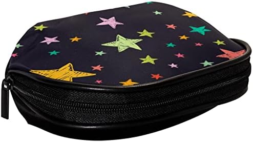 Tbouobt Makeup Bag Bolsa de bolsa de bolsa cosmética com zíper, estrelas coloridas desenho animado doodle arte