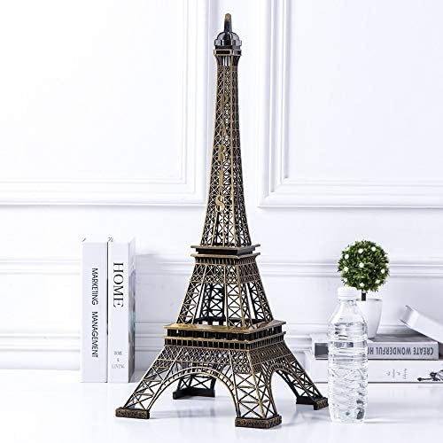 Zamtac Antique Bronze Eiffel Tower Modelo Decoração Casa Decoração Vintage Bolo de Metal Craft Topper Decoração de casamento 62cm -