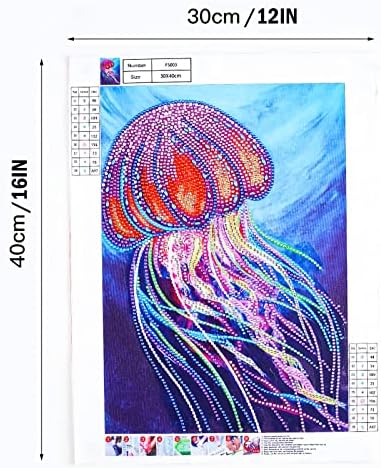 Eyusevs Jellyfish Diamond Painting, 12 * 16 5D Diamond Art, Pintura especial de ponto de diamante, adequado para todos os iniciantes, pintura perfeita para decoração em casa （FS003