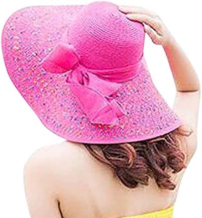 Chapéus de praia holidsy palha chapéu de arco solar mulheres coloridas grande boné de praia tampa de verão fluppy largura