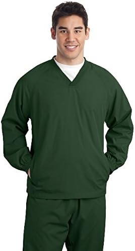 Camisa de vento de gola raglan de decote em V Sport-Tek. TJST72