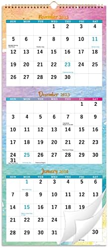 Calendário 2023-2024-May.2023-junho. 2024, exibição de calendário de parede de 3 meses, 11 x 26, calendário vertical de 3 meses com papel grosso, calendário de 3 meses, plana, perfeita para organização e planejamento diário - tinta aquarela