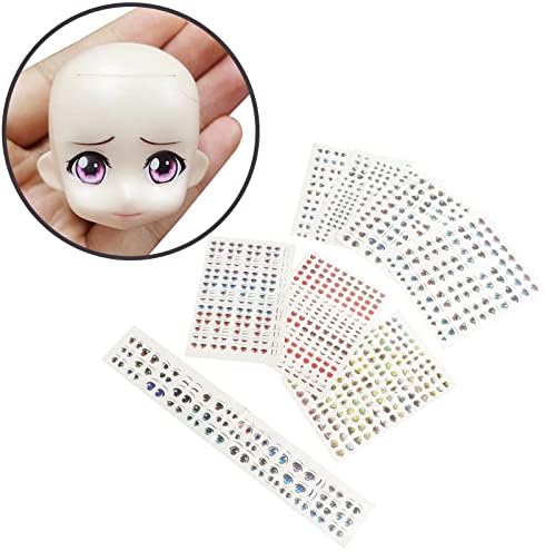 Adesivos de maquiagem de sewacc calcomanias para uñas 8 folhas de decalques de rosto DIY Doll Eyes adesivos de barro de barro