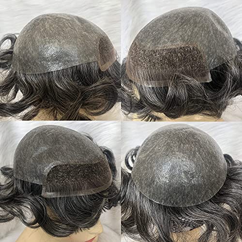 Dreambeauty Human Hair Toupee for Men 10x8 polegadas, cabelo humano europeu Cabelo dianteiro Frento Hairle Hairle Baços