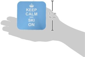 3drose cst_157773_1 Mantenha a calma e esquiar em Blue Carry On Skiing Hobby ou Professional Skiier Gifts Diversão humor engraçado
