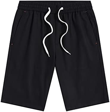 Tinkwell Mens Causal Algodão com Dratring Summer Classic Fit calças curtas com bolsos elásticos da cintura