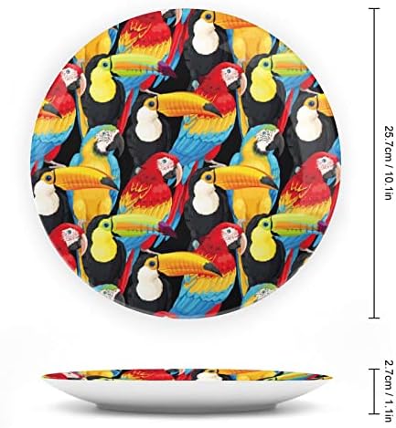 MacAws e toucans Bone China Decorativa Placas de Cerâmica Criando com Display Stand for Home Office Wall Decoration