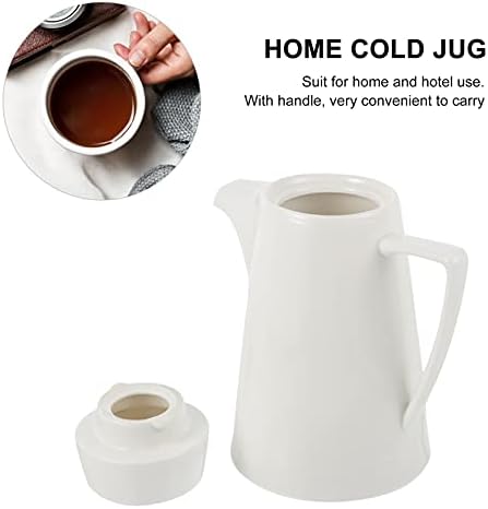 Creme de café 850ml Cerâmica jarro com tampa de tampa de grande capacidade arremessadora chaleira chaleira clara jarro quente jarro