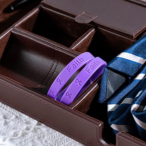 Purple Ribbon Wholesale Pack Silicone Bracelets/pulseiras para Alzheimer, violência doméstica, epilepsia, câncer de pâncreas, lúpus, conscientização sobre doenças de Crohn - perfeito para grupos de apoio e captação de recursos