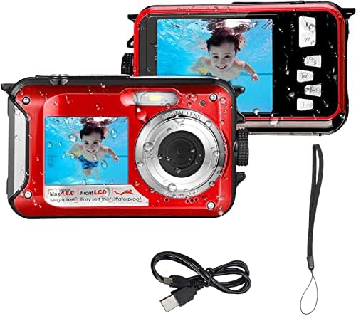 ACUVAR 48MP MEGAPIXEL Câmera digital Full HD 1080p Full HD 1080p para gravação de foto e vídeo subaquática para selfies com luz