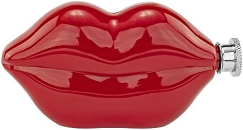 Banelas de Novidades ímpares Red Lips Stainless Stone Aço Flask, 6oz