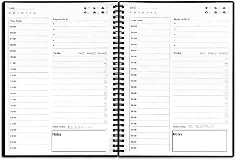 Utytrees para fazer o caderno de lista, planejador diário sem data - Planejador de compromissos em branco em branco, planejador de horários, 7.6 x10.2 Planejador maior, manual de gerenciamento de tempo e planejador, 96 páginas, preto
