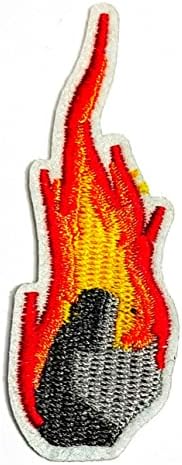 Kleenplus 3pcs. Flames Fire Patch Crafts Artes Reparo Reparo de ferro bordado em costura em manchas de crachá para tampas de mochila