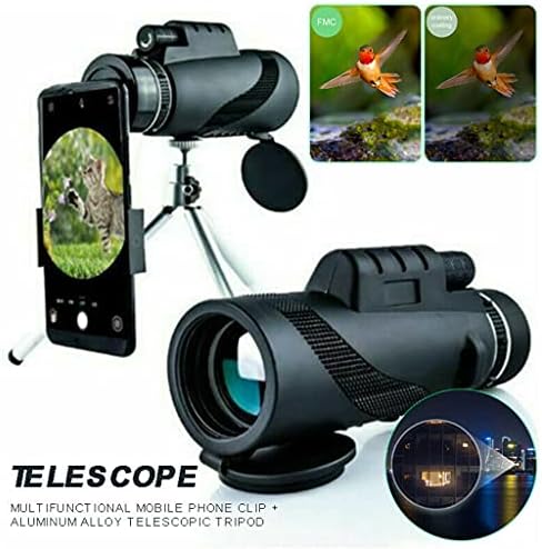 BHVXW 80X100 Super Zoom Telescópio Monocular Spyglass Prism Prism Wide Angle Handheld Telescópio com acampamento de escopo de tripé