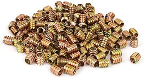 X-Dree Wood Furniture Inserir parafuso e bronze e bronze Tom M8 x 15mm 200pcs (Tornillo de inserción para muebles de madera