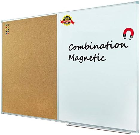 Lockways Magnetic Dry Apagar placa e combinação de boletim de cortiça, placa de combinação magnética de 36 x 24 polegadas