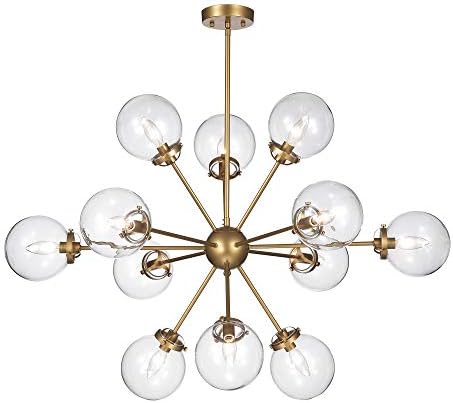 Armazém de Tiffany HM108/12 Masakee 12 Light Gold Sputnik Style Glass Sphere Shades