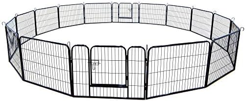 PET PLAYPEN DOG KENLEL 16 PAINEL PAINEL Indoor A Outdoor Dobring Metal Protable Puppy Exercy Pen Dog Fence, 31,5 W x 24 h