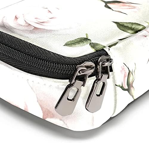 Caixa de lápis Guerotkr, bolsa de lápis, bolsa de lápis, estética de bolsa de lápis, plantas de flores silvestres de ervas vintage floral rosa