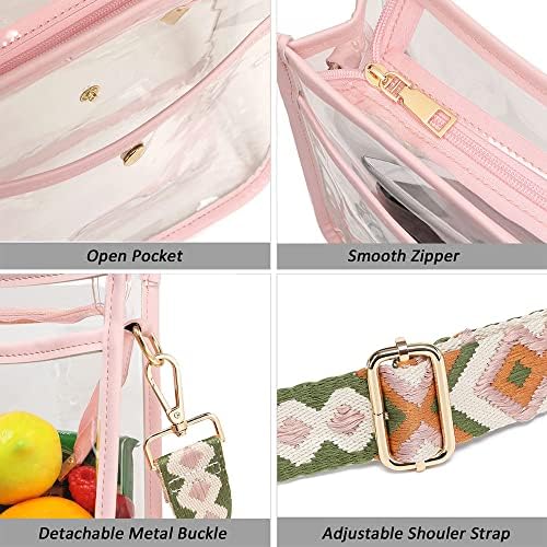 Diomo Clear Crossbody Bag Stadium aprovado para mulheres, bolsa clara com cinta removível para festivais de eventos