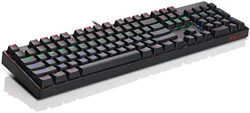 Ruifengda ik619 teclado de jogos mecânico com 108 key rgb retroiluminado e interruptores azuis brancos e rosa