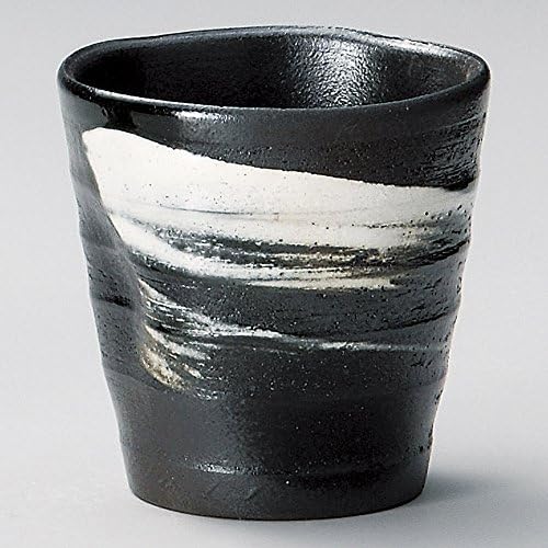 Cup de deformação de cerâmica preta, 3,7 x 3,8 polegadas, 11,8 fl oz, copo de fechadura, restaurante, elegante, utilidade,