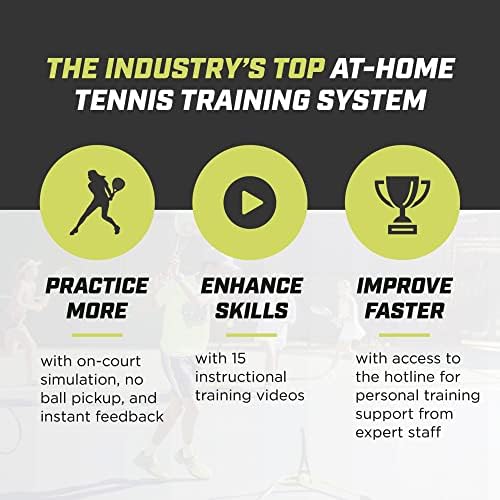 Billie Jean King's Eye Coach Pro Portable Tennis Trainer, Sistema de Treinamento de Tênis Auto-Practice com 17 exercícios para melhorar o Topspin e o Sweet Spot Contato