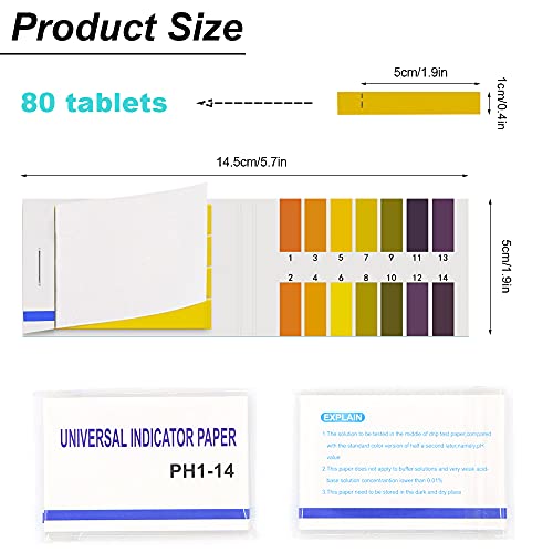 6 pacotes Ph.1-14 Litmus tiras de papel Testador, tiras de teste de pH, pH papel de teste extenso para solo da urina da