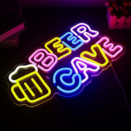 Sinais de neon da caverna da cerveja, placas de neon para decoração de parede ， sinais de néon para o restaurante de