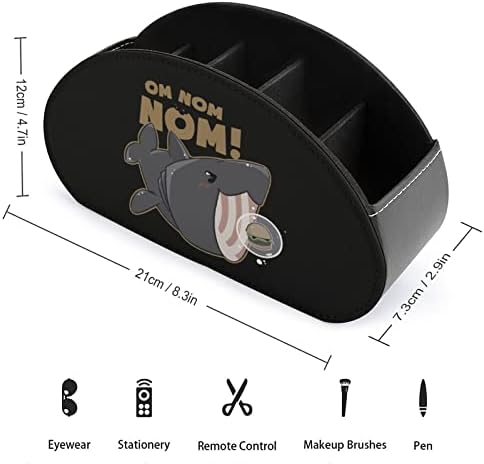Kawaii Basking Shark Remote Control Storage Storage Organizador de desktop multifuncional com 5 compartimentos