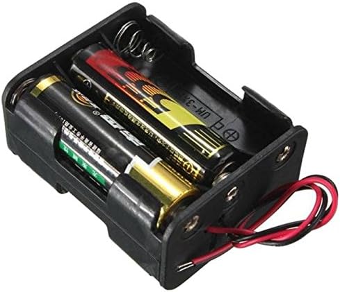 Lekode 1 PCS Novo 6 aa 2a bateria 9V Caixa de suporte da caixa de clipe SlotSwith Wire Leads Black Hot Plastic