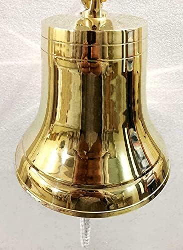 Antigo Brass sólida de 8 Navio anel de campainha cozinha casa de campainha de porta interna externa