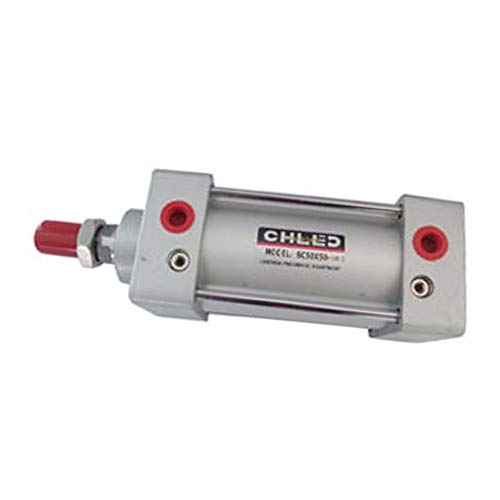 Woljay Pneumatic Air Cylinder SC 50 x 25 pt 1/4 Haste de pistão parafusada Dual Bore: 50mm Stroke: 25mm