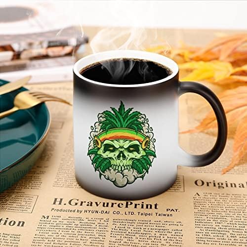 Reggae Weed Skull Creative Descoloration Creamic Coffee Cuplet Heat Mug Funny for Home Office