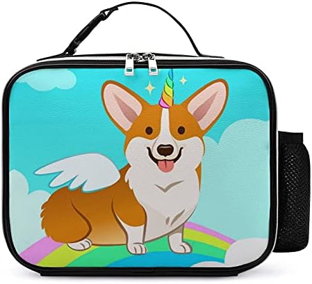 UNICORN Corgi Dog Reutilizável Tote Tote Bag Recipiente de lancheira isolada para viagens de piquenique de trabalho de escritório