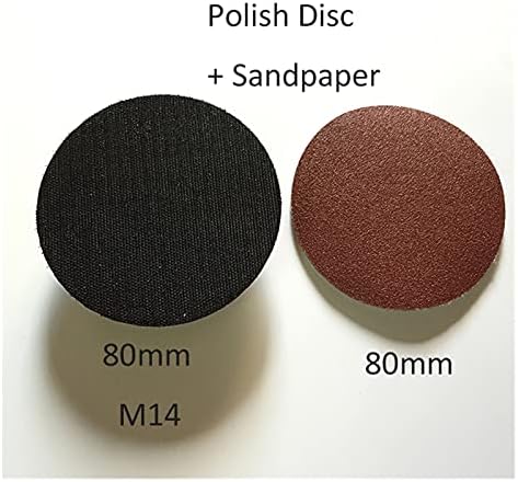 Lixa de polimento de metal de madeira 1 M14x75mm Disco de polimento de 3 polegadas + 10 Discos de lixa pegajos