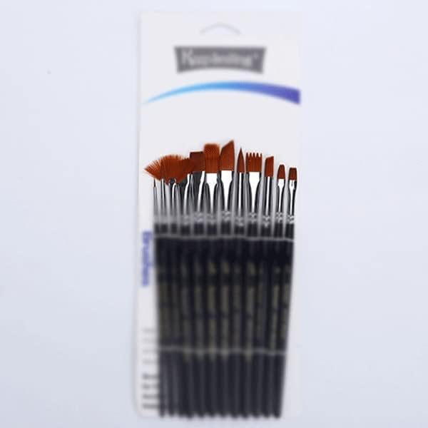 Conjunto de pincel de floyinm 12 Ferramentas de pintura Aquarela acrílico conjunto de caneta de caneta de caça de gancho de gancho escova de pincel
