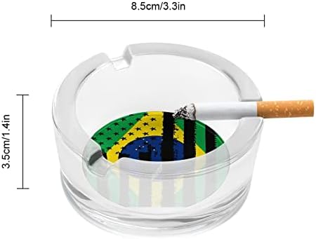 Retro Brasil dos EUA bandeira de bandeira fumante fumando cigarros de cigarros de charuto redondo bandeja de cinzas