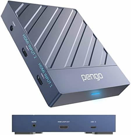 Pengo Dual HDMI VideoSync Game Capture Card [Especial] suporta 240fps FreeSync/VRR Monitor HDR Pass-through, entrada de 2 canais