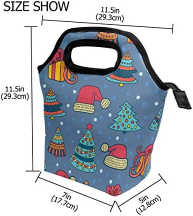VIPSK Retro Feliz Natal Bag Tote Bag Bolsa de Tote à prova d'água para o escritório de trabalho da escola de piquenique para