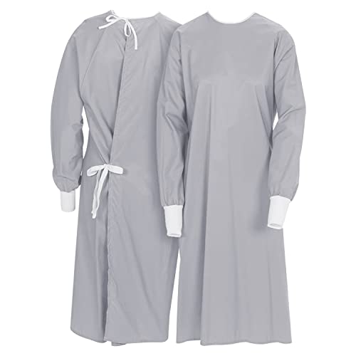 Vestidos de isolamento reutilizáveis ​​- Proteção da equipe para hospitais, vestidos de bloqueio cinza do consultório médico -