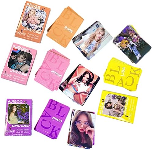Cartão Lomo Kpopbp preto rosa 2022 Saudações da temporada Fotocard Fotos pessoais 4 caixas / 220 PCs Definir um presente de cartão