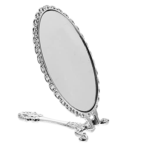 Espelho de mão curada espelho vintage espelho de deslocamento de deslocamento dobrável espelho de salão de barbeiro