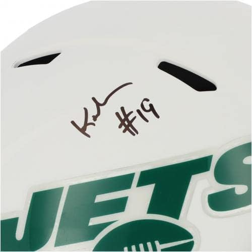 Keyshawn Johnson New York Jets autografados Riddell Flat White Alternate Speed ​​Réplica Capacete - Capacetes NFL autografados