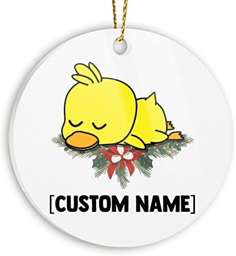 Ornamentos de pato adormecidos com tenões adormecidos, nome personalizado de férias ano novo natal de natal decoração
