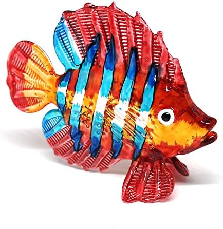 Zoocraft Aquarium Handicraft Miniature Blown Glass Fish Fatuine Red Collectibles