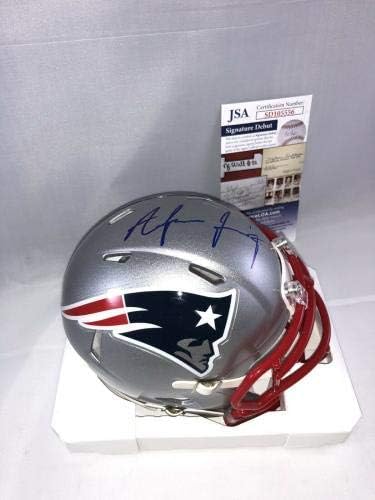 Anfernee Jennings assinou o New England Patriots Mini Capacete JSA - Mini capacetes da faculdade autografados