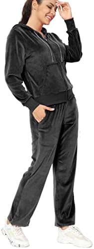Velor Tracksuit Womens 2 Peças Roupgers Loungewear Roupfits para mulheres Moor de moletom de moletom Soft Sport Sweat Suits Pant