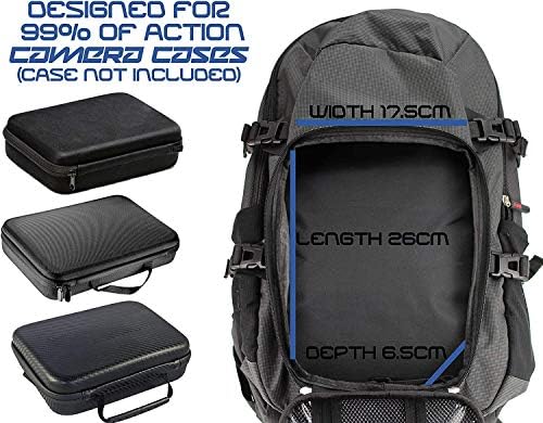 Backpack da câmera de ação da Navitech e kit de combinação de acessórios 8 em 1 com cinta de tórax integrada-compatível com a câmera de ação Akaso Ek7000 Pro