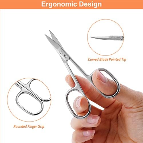 Scissors de sobrancelha premium de Throu - Aparador de manicure de aço inoxidável de aço inoxidável para facial, unhas, cabelo